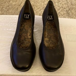 Fly London Black Wedge Shoes.